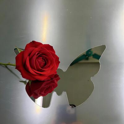 Buen precio Cortado por láser personalizado PS Retirador de espejo de la mariposa con transmisión de luz y diseño personalizado en línea